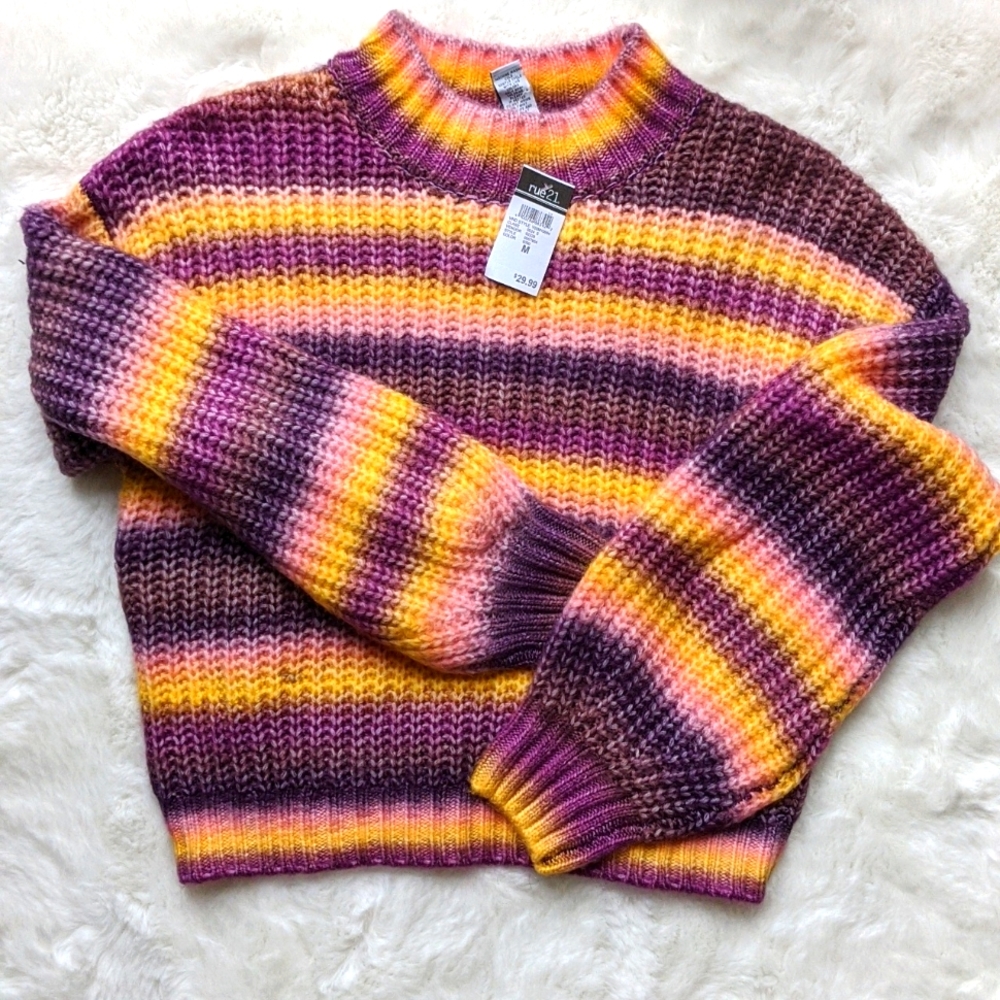 Rue21 Retro Striped Sweater Size M NWT